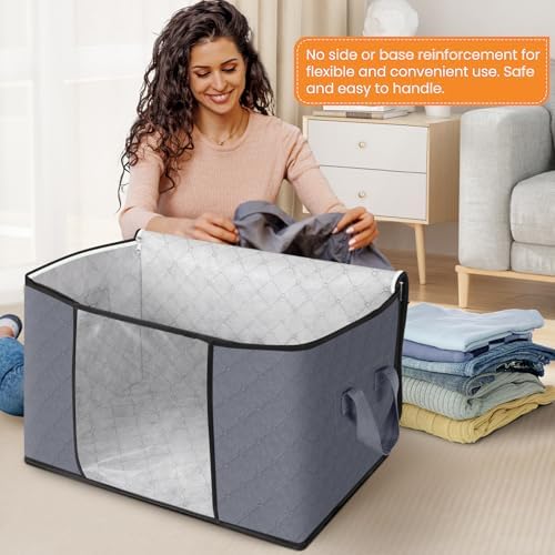 Fab totes 90L Clothes Storage, Foldable Thick Fabric Blanket Storage Bags - Image 3