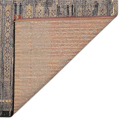 Liora Manne Marina Indoor/Outdoor Power Loomed Synthetic Blend Low Profile Area Rug - Traditional Geometric Casual Southwestern Colorful (Tribal Stripe Black) (3'11" x 5'10") - Image 6