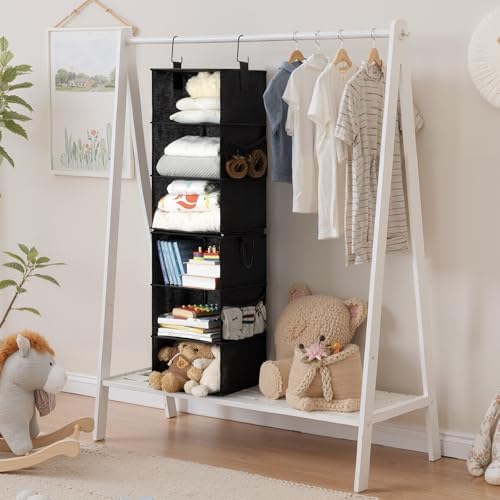StorageWorks Hanging Closet Organizer, 6-Shelf with 2-in-1 Design, Ivory - Image 2