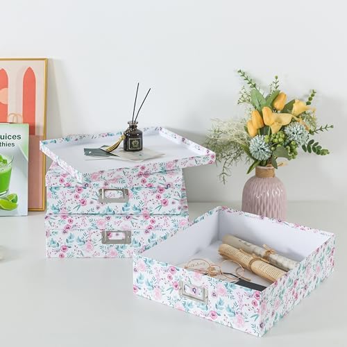 Soul & Lane - Pretty Floral Decorative Storage Boxes with Lids, Set of 3 - Image 5