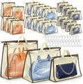 Chumia 24 Pack Dust Bags for Handbags with 25 Stainless Steel S Shape Hooks, 3 Assorted Sizes Dust Cover Bags Damp Proof Purse Storage Handbags with Zippers and Handles for Closet Hanging by Chumia