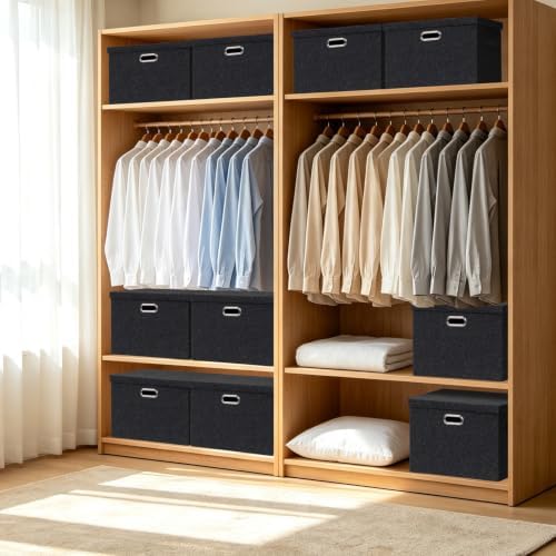 Storage Bins with Lids,Fabric Storage Bins with lids 16.3"x11.6"x10.9" - Image 2