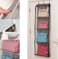 Honimered Handbag Organizer Storage Purse Bag Hanger with 4/5 Easy Access Deep Pockets Fully Sealed with Zipper dust-Proof for Closet Wall…(Black, 4 Pockets) by Honimered