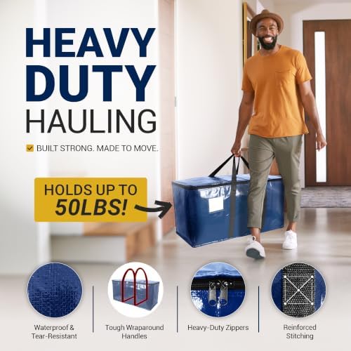 Reli. Moving Bags Heavy Duty (12 Pack) Blue, Extra Large Totes - Image 3