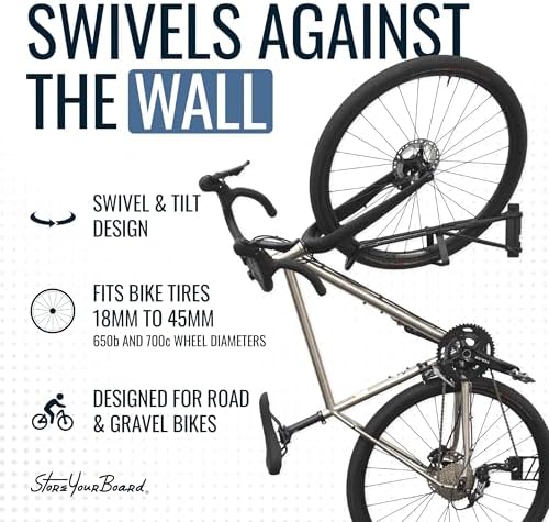 StoreYourBoard Swivel Bike Wall Mount, No Lift Vertical Rack - Image 4
