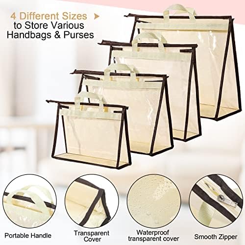 Boao 16 Pack Clear Handbag Storage Organizer Dust Bags - Image 2