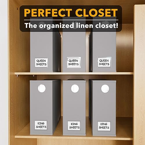 SpaceAid 6 Pack Bed Sheet Organizers and Storage, Foldable Sheet Organizer with Window for Linen Closet, Set Folder Keeper for Queen & King Size Bedding Storage (Gray) - Image 5