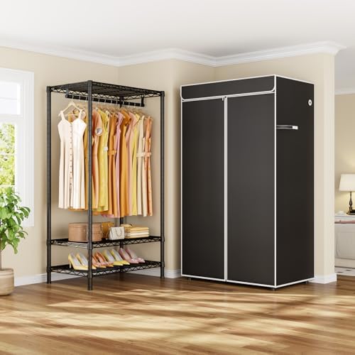 ULIFHOME H5C Clothes Rack with Cover, Covered Clothing Rack Heavy Duty - Image 6