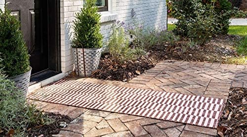 Unique Loom Outdoor Collection Classic Stripes, Transitional Indoor & Outdoor Area Rug, Rectangular 2' 0" x 6' 0", Red/Ivory - Image 3