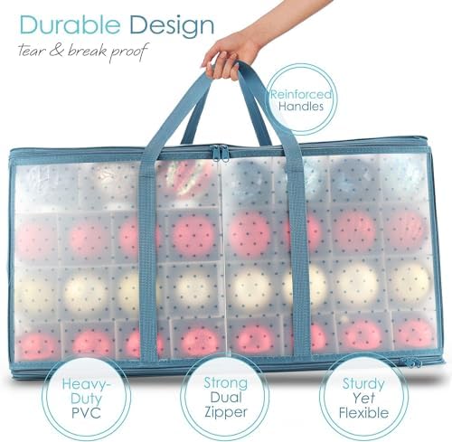 Hearth & Harbor Christmas Tree Storage Bag 7.5 ft, Wrapping Paper Storage Organizer Container & Large Christmas Ornament Storage Box With Adjustable Dividers - Image 7