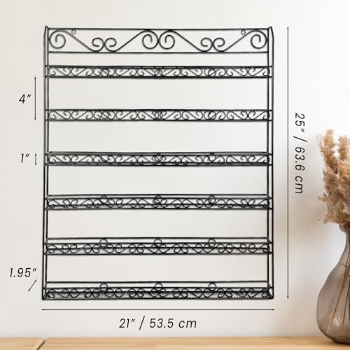 PANA 6 Tier Wall Mounted Metal Rack Shelf, Versatile Organizer for Nail Polish, Essential Oils, Kitchen Spices, and Craft Hobby Items, Sturdy Storage with Decorative Design (Black, 1pc) - Image 2