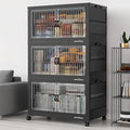 BROVIEW 300Qt Stackable Storage Bins with Lid for Home Dorm, 3Pack Black by BROVIEW-EnjoytheArtofLife