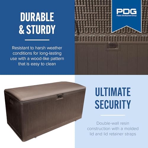 Plastic Development Group Outdoor Deck Box, Soft Close Lid, Java, 105 Gal - Image 2