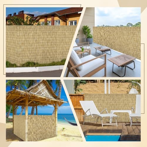 Natural 6FT X16.4FT Reed Fencing Roll Bamboo Privacy Fence Screen - Image 6