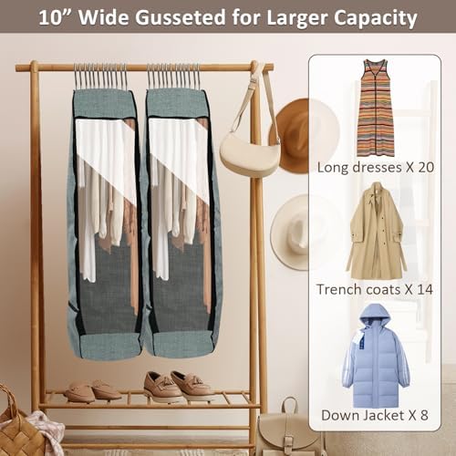 4PCS Garment Bags for Hanging Clothes,Chakera Large Breathable Garment Bag for Closet Storage with 10”Gusseted,Clear Clothing Storage Garment Cover for Dress Sweater with Double Zipper,Grey - Image 2