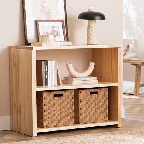 UBBCARE 3 Pack Wicker Basket, 11L×11H×10.5W inch Woven Paper Rope Storage Baskets for Shelves, Foldable Cube Storage bin with Handle, Storage Basket for Organizing & Decor,Caramel - Image 5