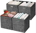 Posprica Fabric Storage Cubes,13×13×13 cube storage bins, Foldable Drawers Baskets Containers for Shelf Cabinet Bookcase,Thick and Heavy Duty (4pcs, Black) by Posprica