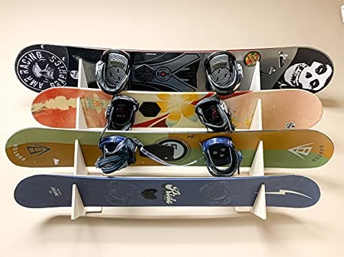Wooden Board Rack Display Shelf - Snowboard Skateboard Ski Longboard Changeable Size Wood Color - Image 2