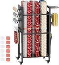 Wrapping Paper Storage Organizer with Wheels & Bag Storage, Black by Khordin