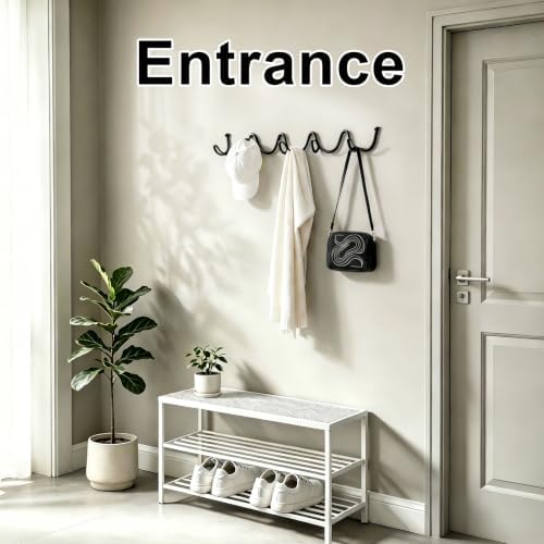 RRG Wavy Wall Mount Coat Rack,19 Inch Black Heavy Duty Wave Hook Strip - Image 4