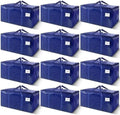 12 Pack Extra Heavy Duty Large Moving Bags with Strong Zipper & Carrying Handles, Sturdy Clothes Storage Bag Totes Bins, Packing Bags Moving Boxes College Moving Supplies, Dark Blue - 33 gal by WTREE