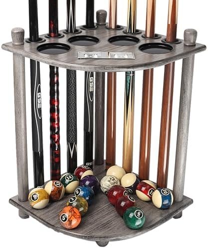 GSE Billiards Pool Cue Racks with Score Counters Hold 8 Cues, Brushed Grey by GSEGamesSportsExpert