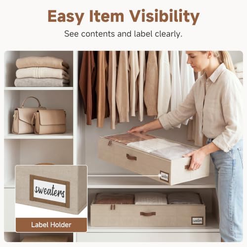 StorageWorks 7 Inch Low Profile Under Bed Storage Containers with Clear Lid - Image 3