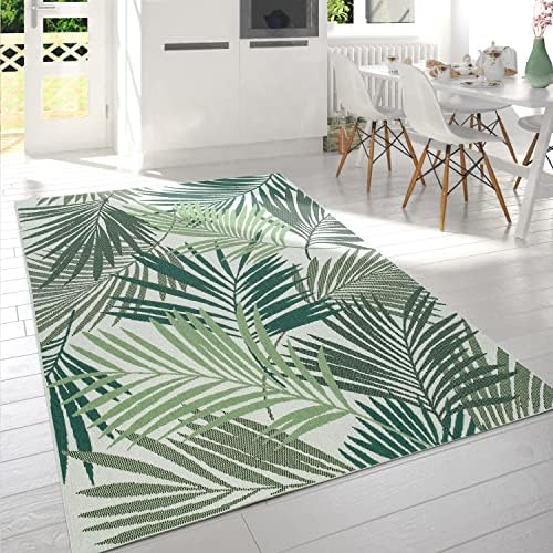 Paco Home Indoor & Outdoor Rug for Patio Jungle Floral Palm Trees Design Green, Size: 4' x 5'7" - Image 5