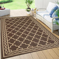 Waterproof 9'x 12' Outdoor Rug for Patio,Reversible Outdoor Plastic Straw Rugs for Camping Porch RV, UV-Resistant Area Rug Mat for Camper,Outside Rug for RV Deck Picnic Beach Balcony,Brown/Coffee by GLOWSOL