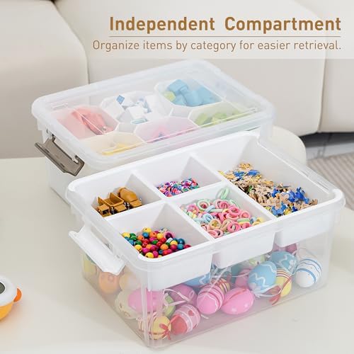 Citylife 17QT 2-Pack Storage bins with Lid 6 Marker inserts Buildable Lid - Image 3