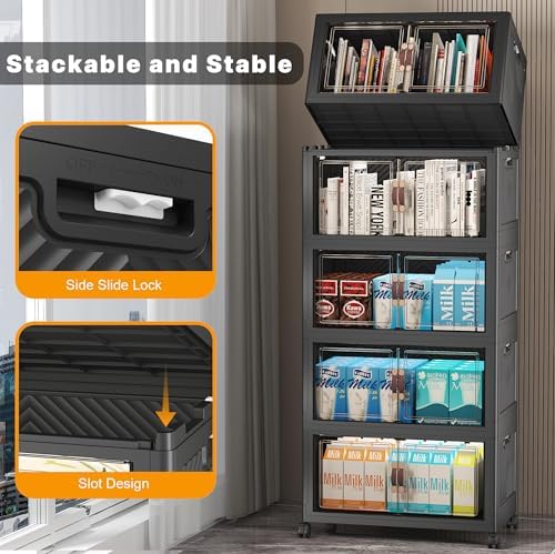 UAMFURI Stackable Storage Bins, 275QT Collapsible Drawers with 1 Lid - Image 3