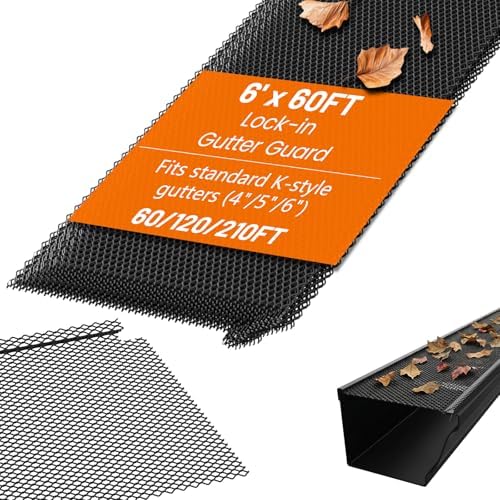 60 ft Gutter Guard (20 Pack) - Fits 4 to 6 Inch K Style Gutters - Black Coated Steel Micro Mesh - Snap In Leaf Guard Protection - Easy DIY Rain Gutter Screens Covers by ZONEGRACE