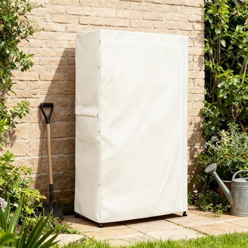 Rileytee Wire Shelf Cover,Heavy Duty 600D Dustproof Waterproof Shelf Covers for Wire Shelving,Outdoor Storage Rack Cover for Wire Rack with Zipper,White,48"W x 18"D x 72"H - Image 7