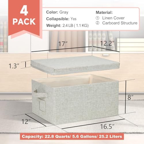 Storage Bins With Lids Closet Organizer Cabinet Box For Clothes,Toys,Shelf - Image 2