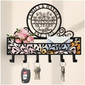 Personalized Metal Last Name Anniversary Key and Mail Holder, Wall Mount Entryway Organizer with Hooks, Custom Family Name Key Rack for Kitchen, Bathroom, and Home Storage by custommetalsign