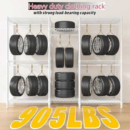 Raybee Heavy Duty Clothes Rack with Cover, 905LBS Capacity, Sturdy Steel - Image 3