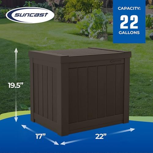 Suncast 17 x 22 Inch Resin 22-Gallon Patio Storage Deck Box, Java Brown (2 Pack) - Image 5