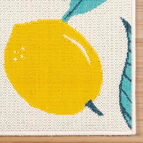 Gertmenian Premium Indoor/Outdoor Loop Area Rug - 9x13 Extra Large, Durable, Easy-Cleaning & Non-Shedding, Ideal for High Traffic Areas in Deck Patio or Mudroom - Lemons, Yellow, 19492 - Image 4