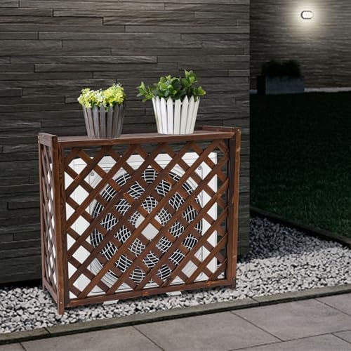 Air Conditioner Fence Screen, Brown AC Covers for Outside to Hide AC & for Outdoor Privacy for Trash Cans, Garden Fences and Pet Fences (85 * 35 * 75 cm) - Image 7