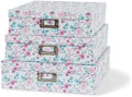 Soul & Lane - Pretty Floral Decorative Storage Boxes with Lids, Set of 3 by SoulLane