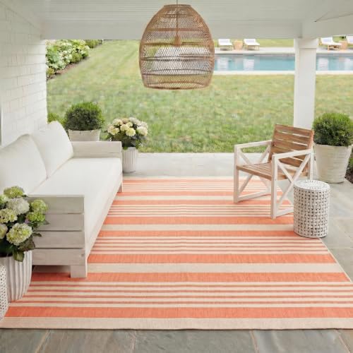 SAFAVIEH Courtyard Outdoor Area Rug 8x11, Terracotta & Beige CY6062-241 - Image 6