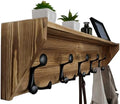 WEBI Wall Shelf with Hooks Underneath,35" Long Wall Mounted Coat Rack with Shelf,Entryway Coat Rack with 5 Triple Hooks for Hanging Coats,Jacket,Hallway,Bedroom,Mudroom,Brown by WEBI