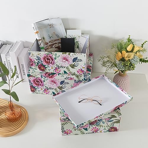 Soul & Lane - Floral Luxe Decorative Storage Boxes with Lids, Set of 3 - Image 7