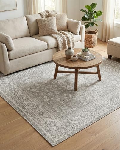 Rugs.com - Outdoor Aztec Rug – 6 Ft Square Light Gray Indoor/Outdoor Rug – Washable, Stain-Resistant for Patios, Decks, and Porches - Image 3