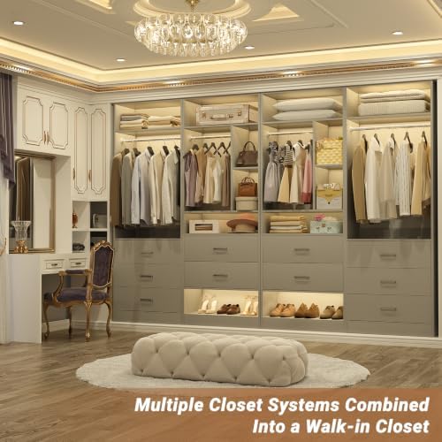 Besiost Closet Systems with 5 Drawers, Closet Organizer System - Image 2