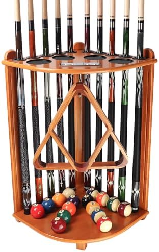 GSE Billiards Pool Cue Racks with Score Counters Hold 10 Cues, Oak by GSEGamesSportsExpert