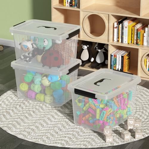 4-pack 20 L Plastic Latching Boxes Totes, Clear Storage Bins with Lids/handles - Image 5