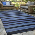 wikiwiki 9x12ft Outdoor Rug, Reversible Plastic Patio Rug Waterproof, Indoor Outdoor Carpet Clearance, Large Area Carpet for Patio Deck Balcony Pool RV Camping Beach Picnic, Black & Blue by WikiwikiPatioUmbrellas