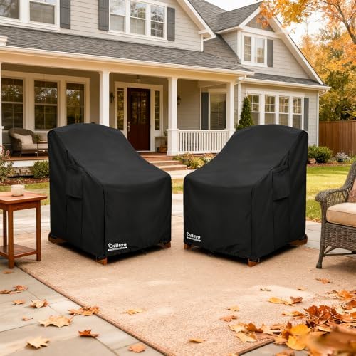 Patio Chair Cover 32W x 35D x 36H inches,Waterproof Heavy Duty Outdoor Furniture Covers for Patio Adirondack Chair 2 Pack(Black) - Image 7