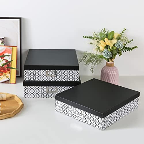Soul & Lane - Black and White Jumbo Scrapbook Storage Boxes, Set of 3 - Image 5